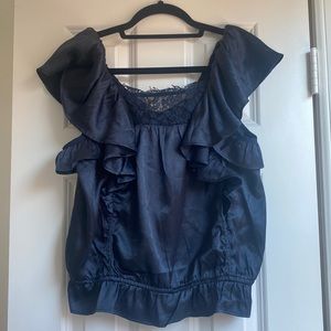 Anthropologie navy blouse